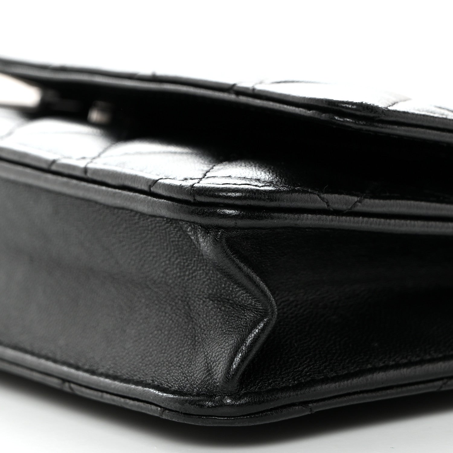 Chanel Lambskin Quilted Wallet On Chain WOC So Black 10 of 11