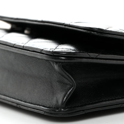 Chanel Lambskin Quilted Wallet On Chain WOC So Black 10 of 11
