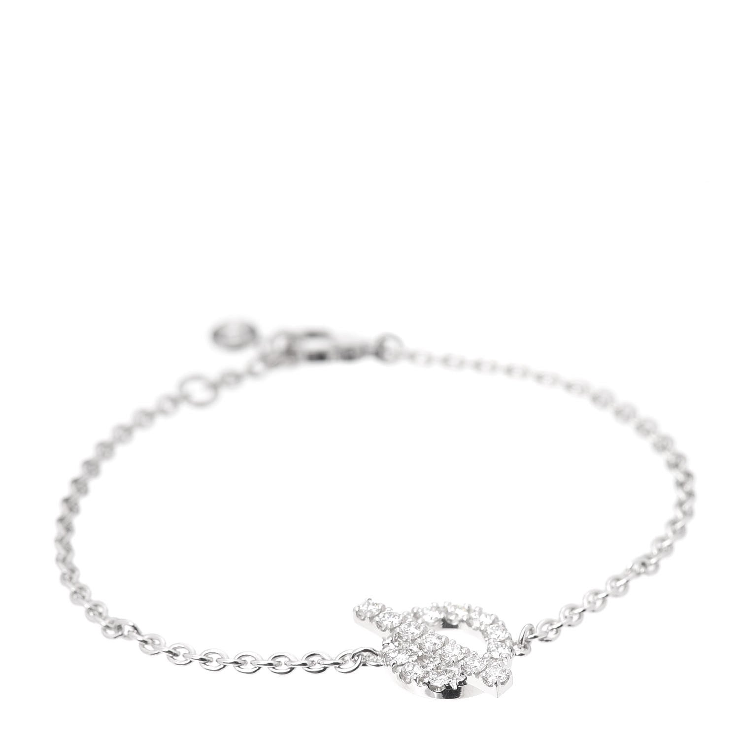 Hermes 18K White Gold Diamond Finesse Bracelet SH 1 of 8