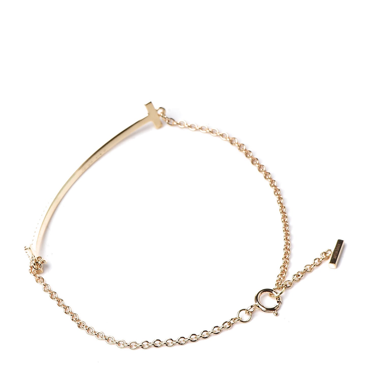 18K Yellow Gold Diamond T Smile Bracelet