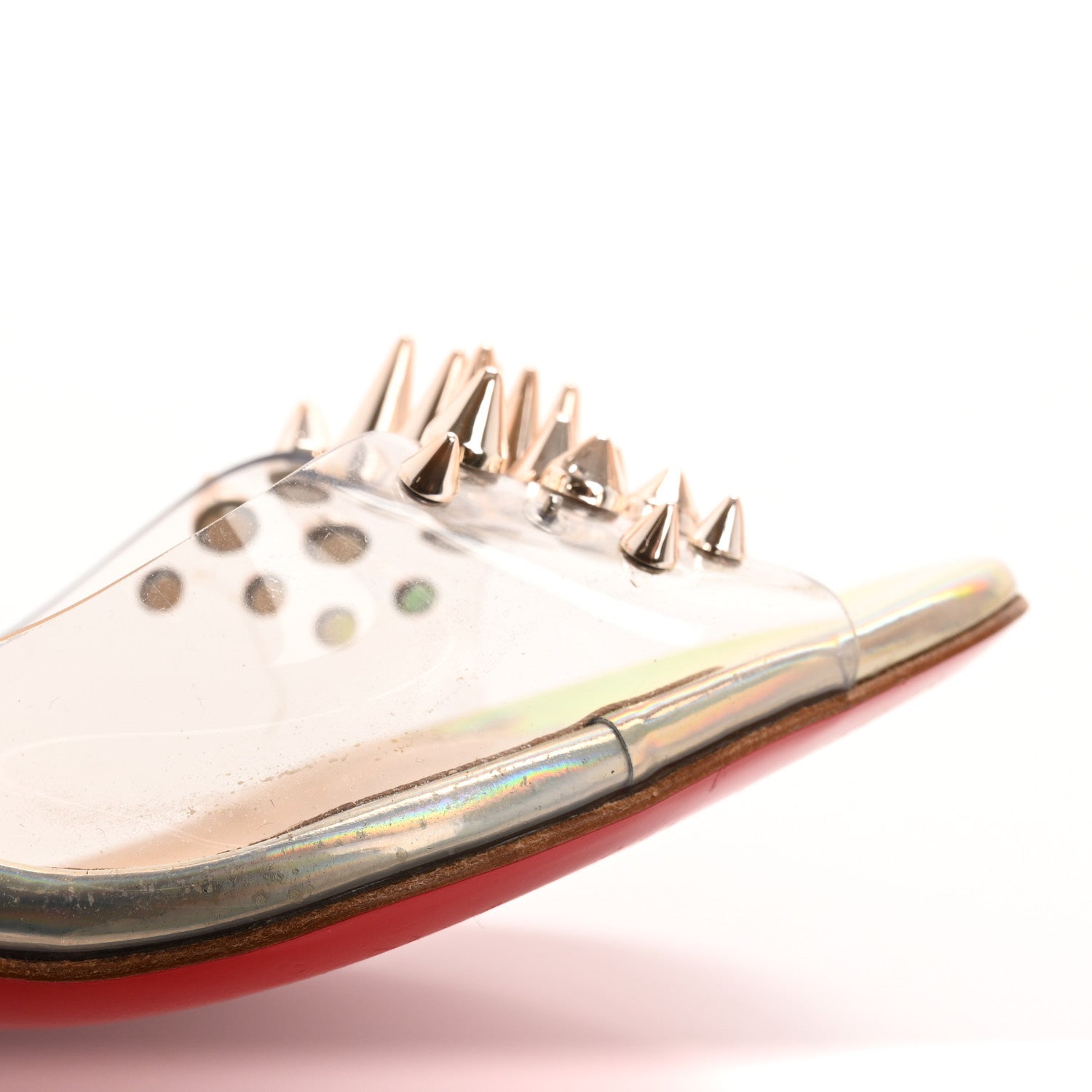 Christian Louboutin PVC Specchio Nappa Laser Barbarissima Sandals 36.5 Nude 11 of 12