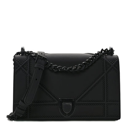 Christian Dior Ultra Matte Calfskin Studded Diorama Wallet on Chain Pouch Black 1 of 9