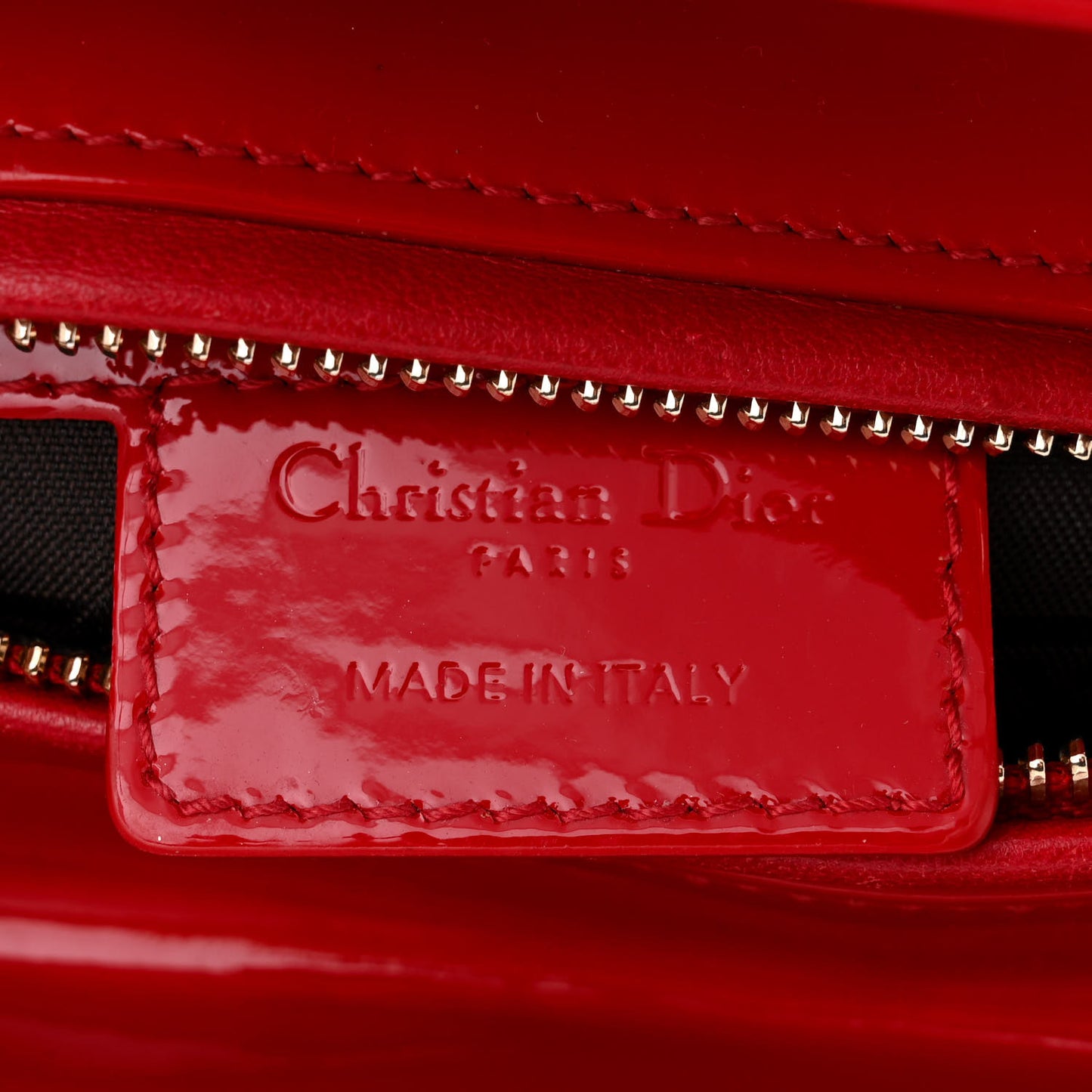 Patent Cannage Medium Lady Dior Red