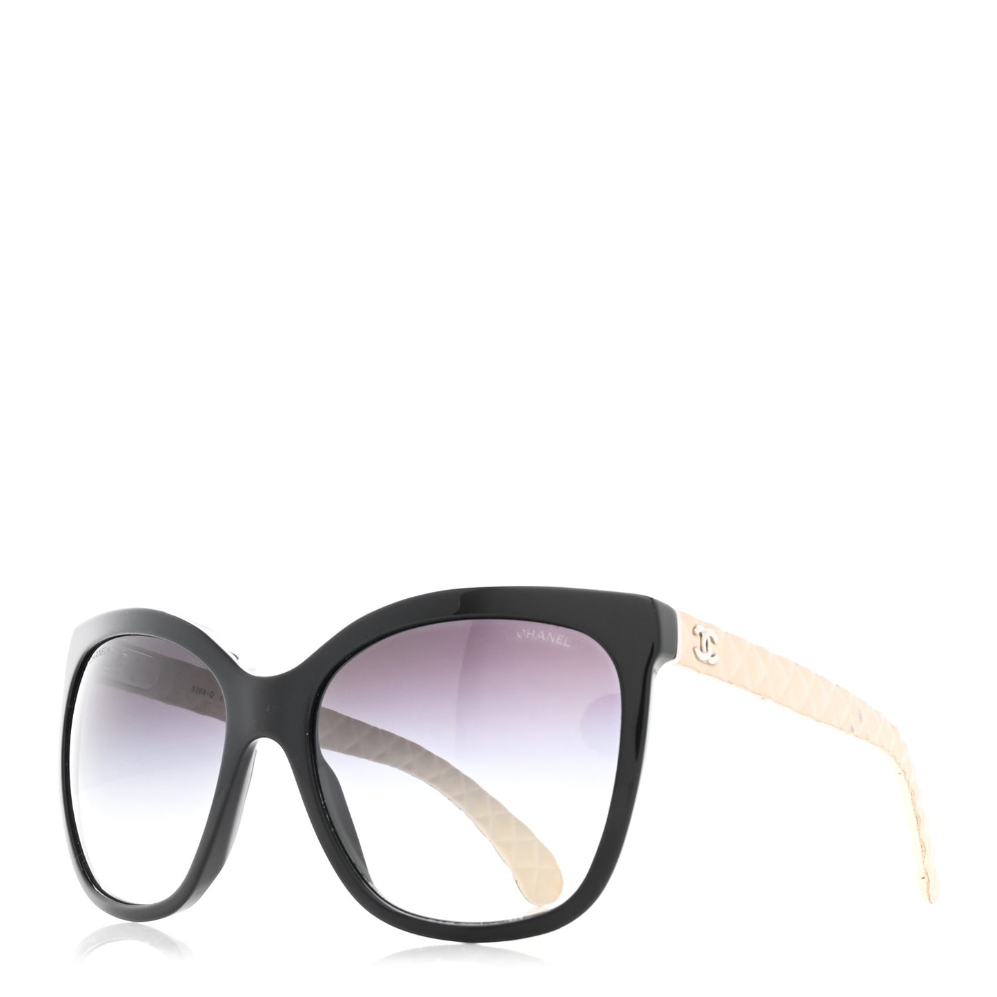 Quilted CC Sunglasses 5288-Q Black Tan
