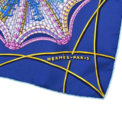 Hermes Silk Les Domes Celestes Scarf 90 Blue Multicolor 3 of 4