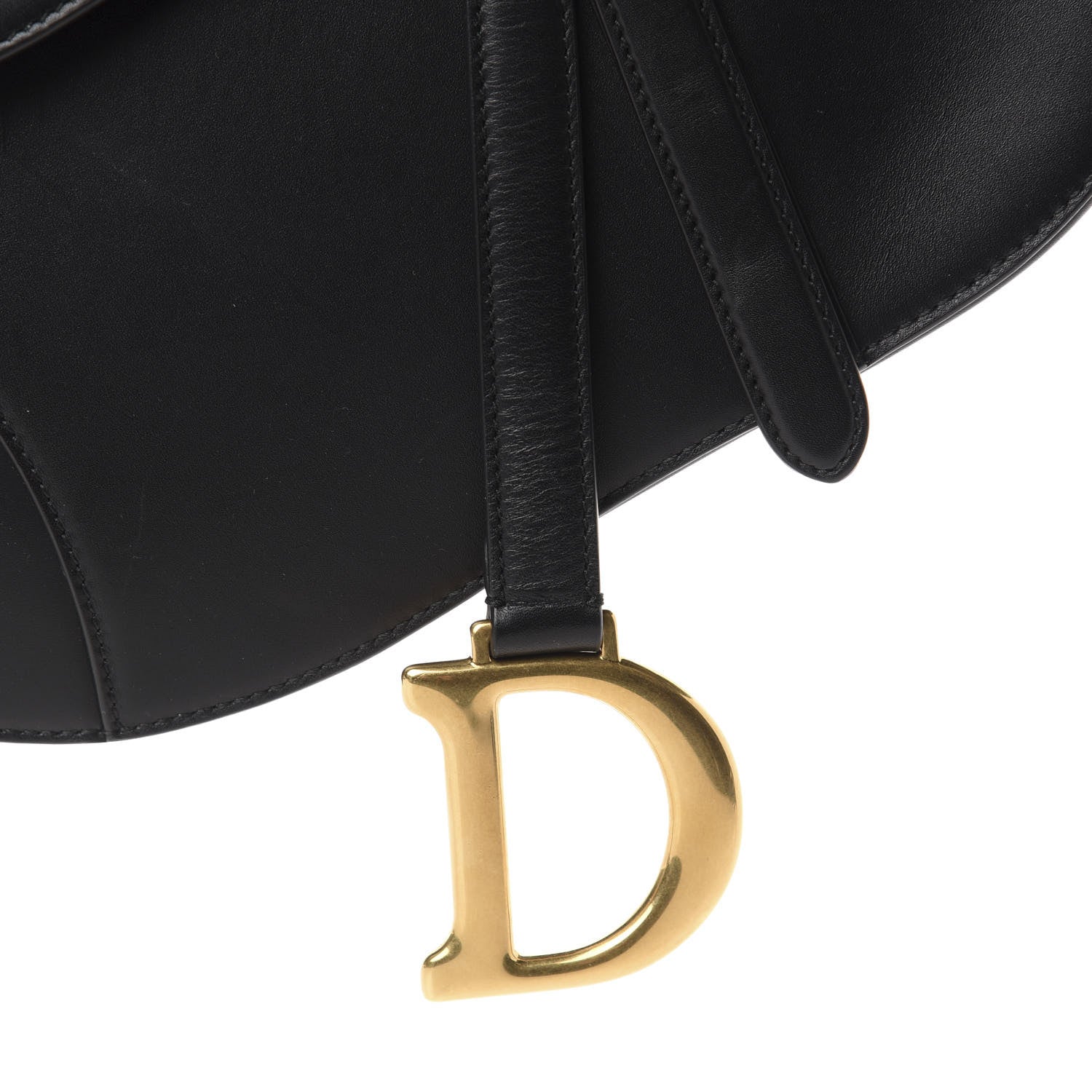 Christian Dior Calfskin Saddle Bag Black 10 of 11