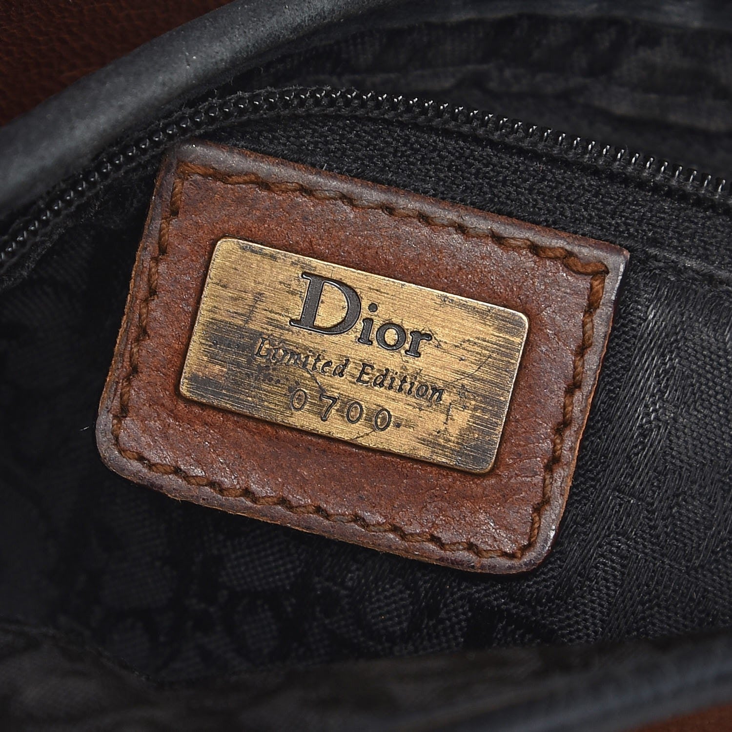 Christian Dior Calfskin Laser Cut Saddle Bag Brown 6 of 7