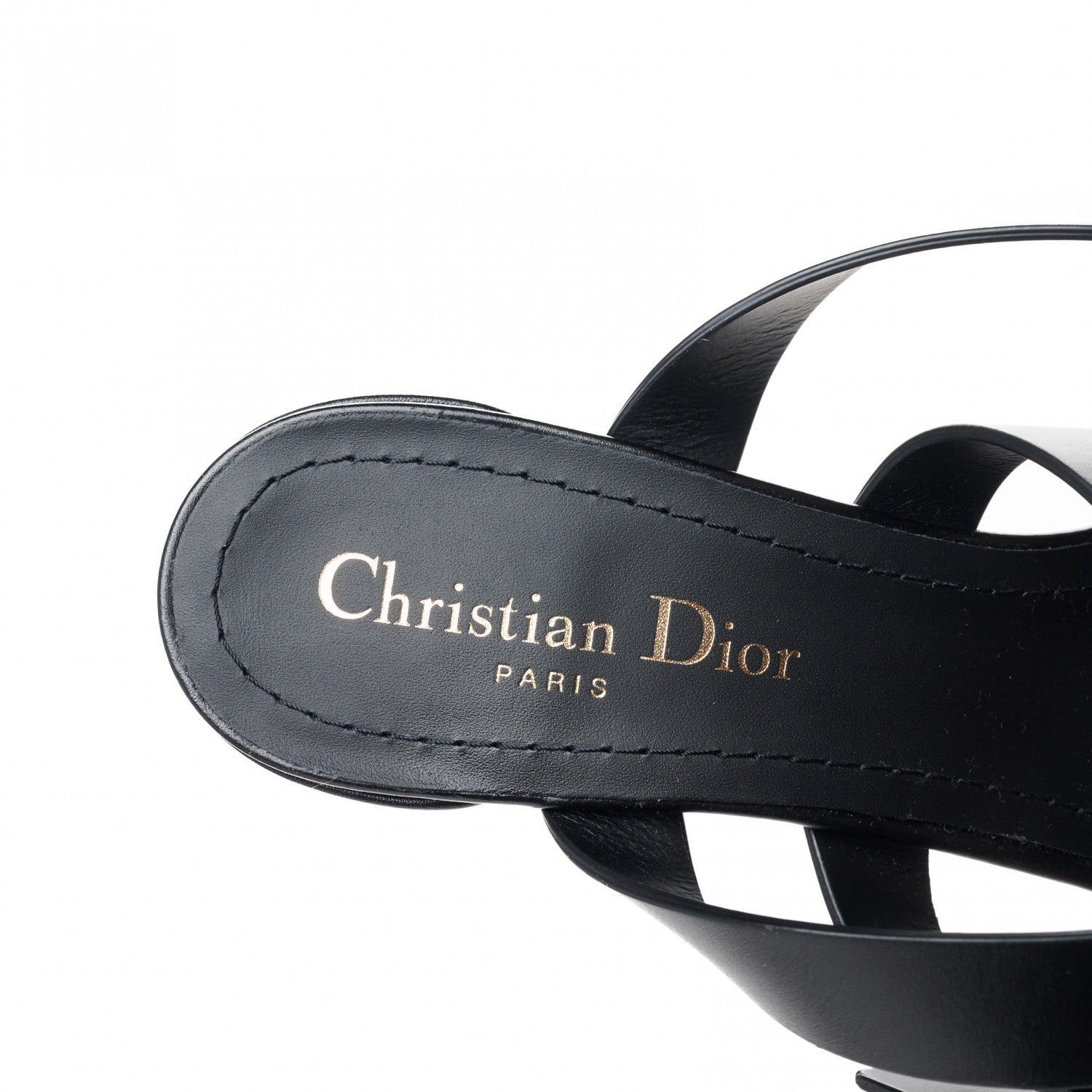 Christian Dior Calfskin Double D 70mm Sandals 38 Black 6 of 8
