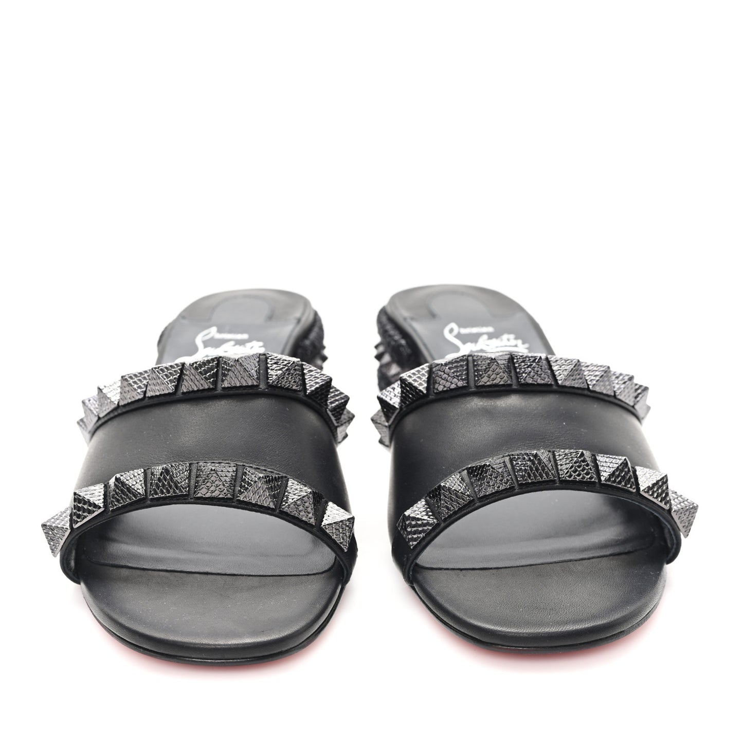 Waxed Calfskin Pyramule 30mm Sandals 37 Black