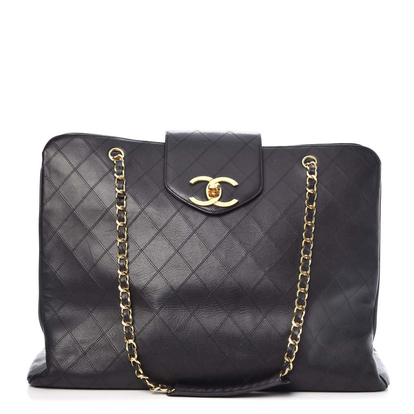 Calfskin Stitched XL Weekender Black