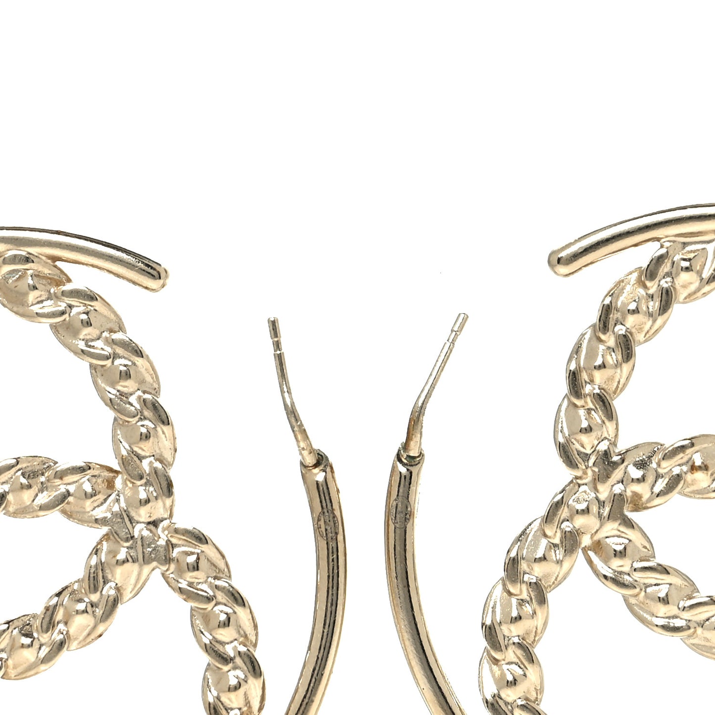 Crystal High Society CC Hoop Earrings Gold