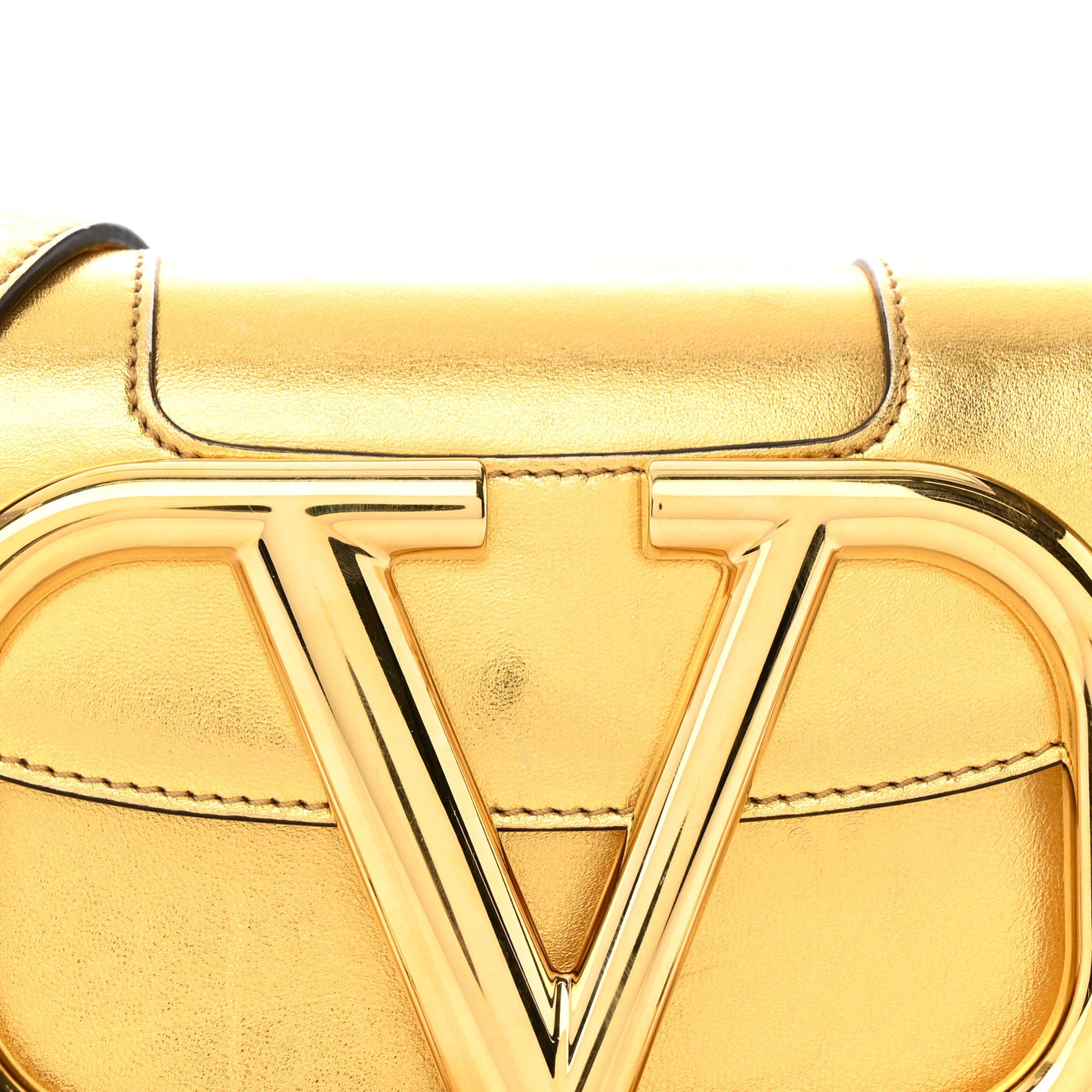 Metallic Nappa Small Supervee Crossbody Bag Gold