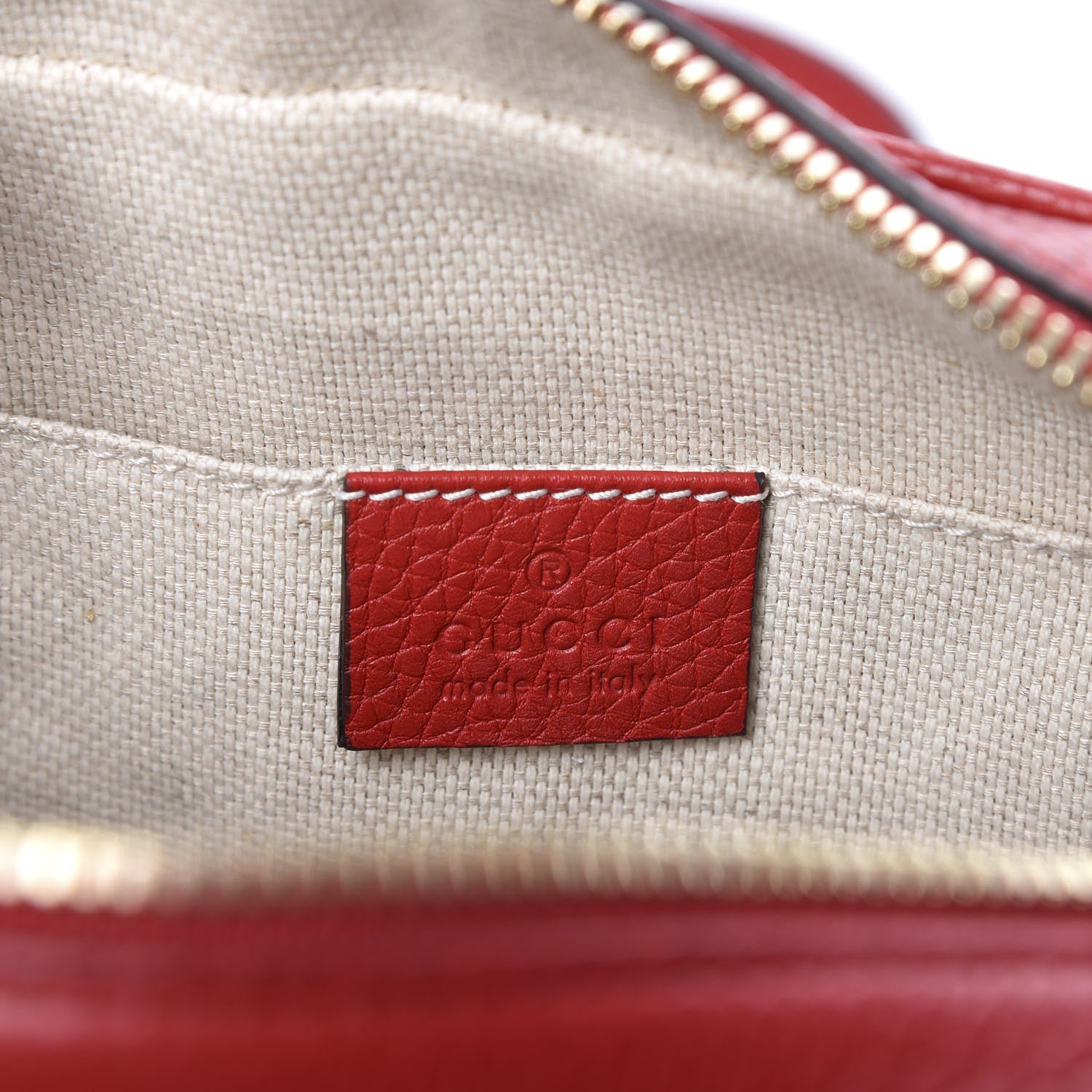 Gucci Pebbled Calfskin Small Soho Disco Bag Tabasco Red 7 of 9
