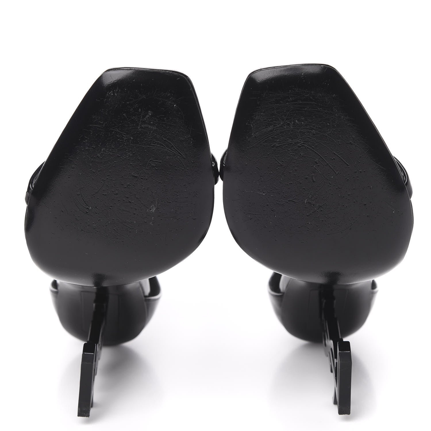 Saint Laurent Patent Calfskin Opyum 110 Sandals 38 Black 5 of 9