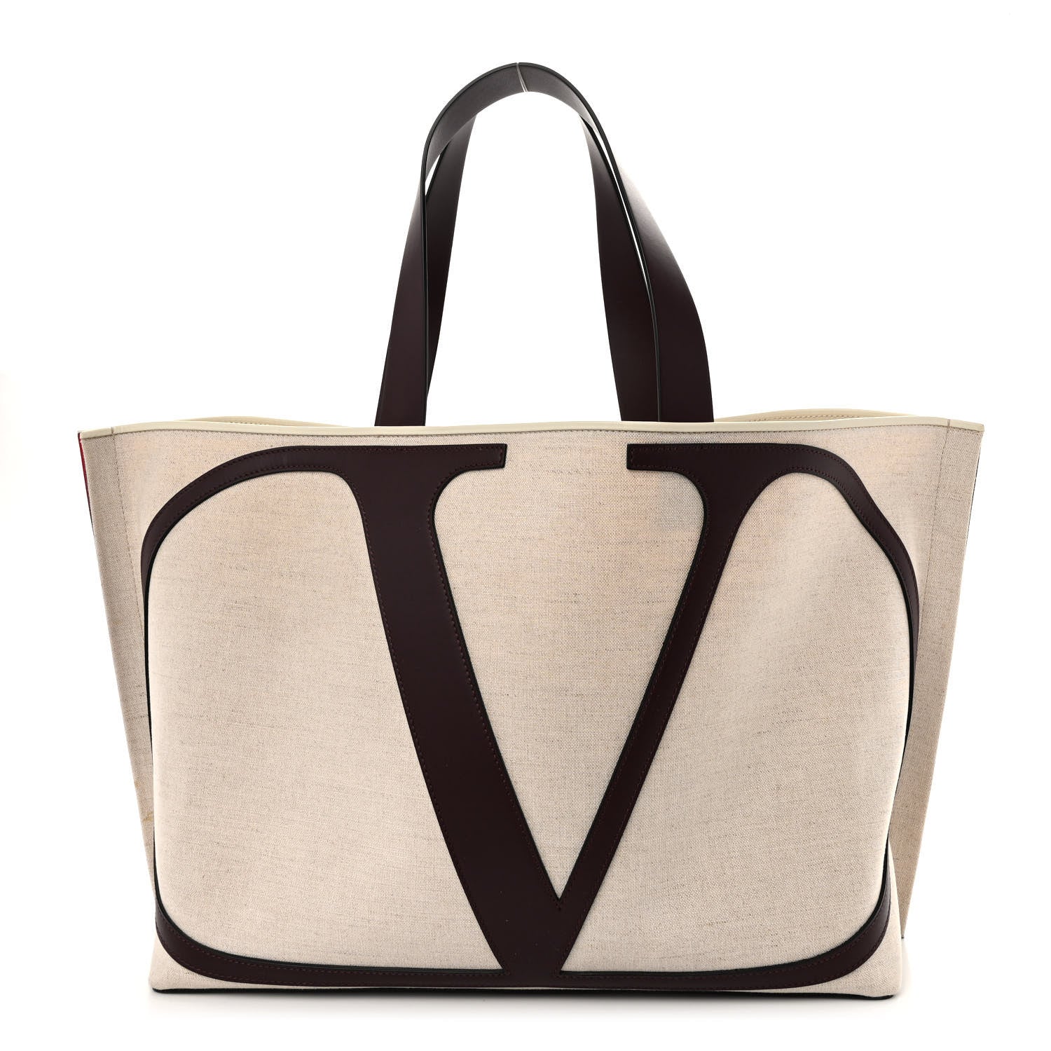 Valentino Garavani Canvas Large Escape Tote Natural Brown 3 of 10