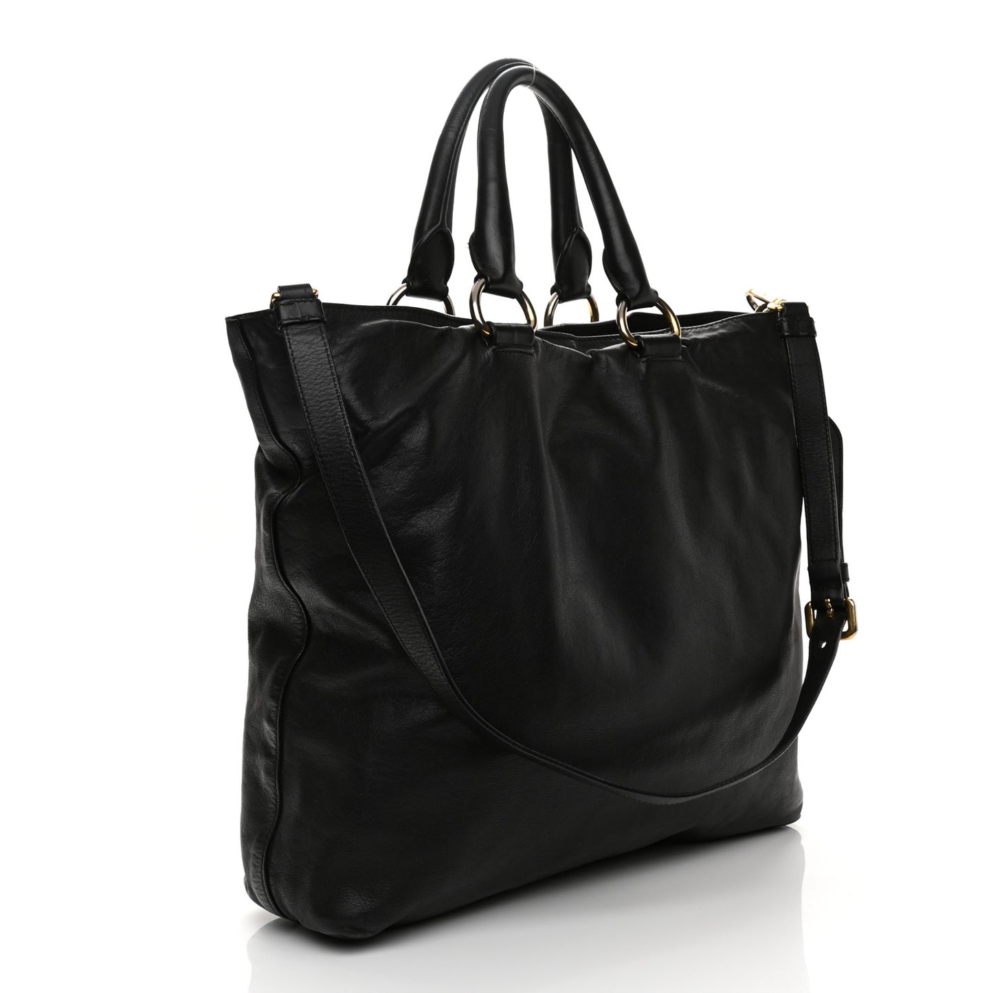 Soft Calf Shopping Tote Black
