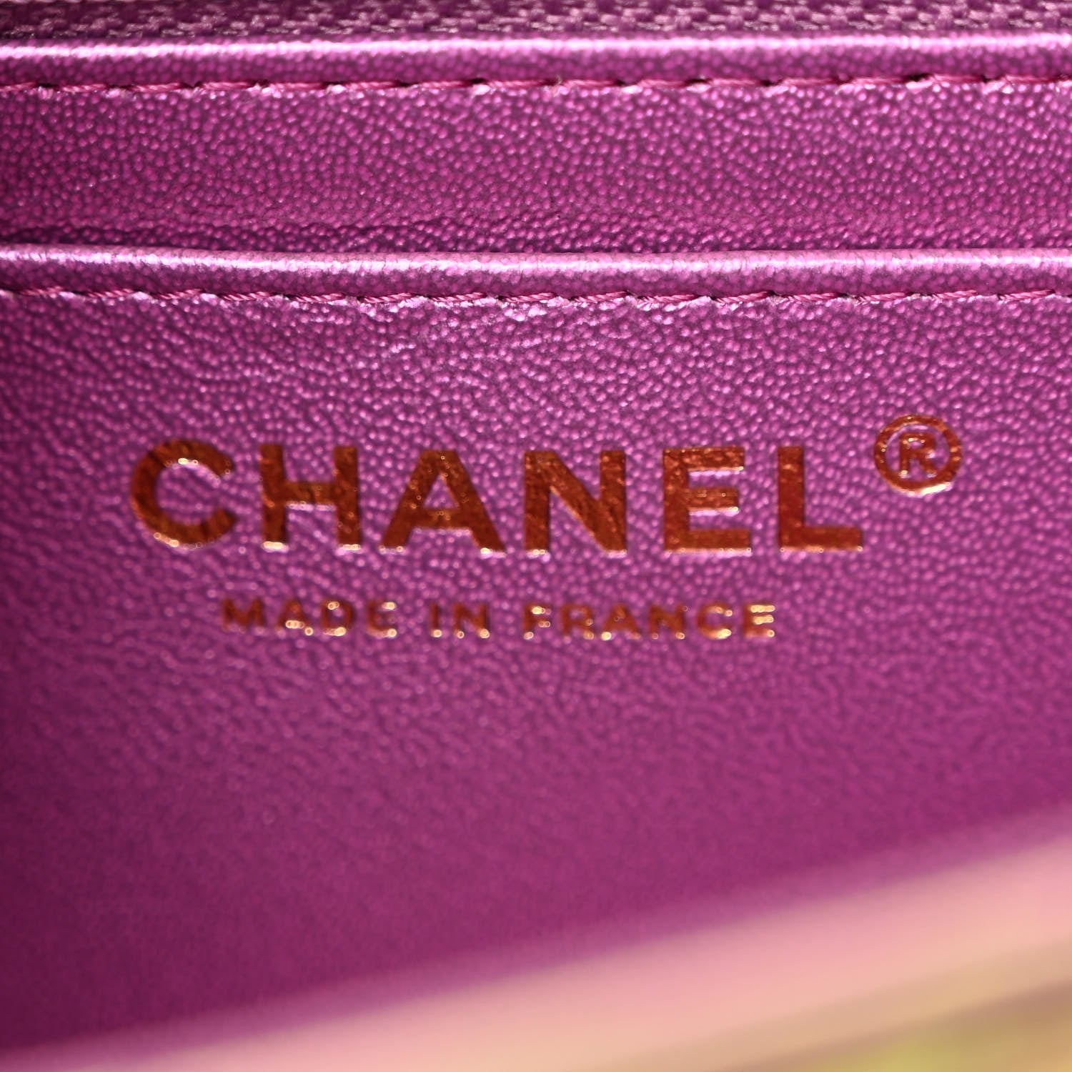 Chanel Iridescent Lambskin Quilted Mini Rectangular Flap Purple 6 of 10