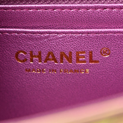 Chanel Iridescent Lambskin Quilted Mini Rectangular Flap Purple 6 of 10