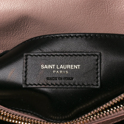 Saint Laurent Sheepskin Matelasse Chevron Monogram Medium College Bag Rose Poudre 8 of 13