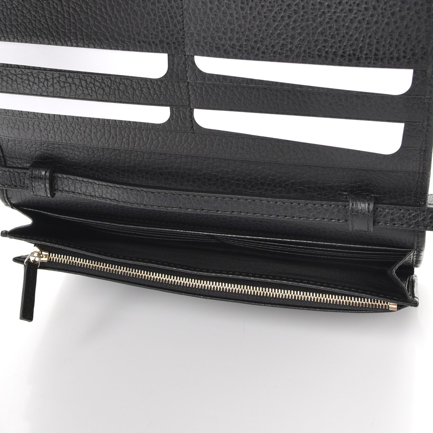 Dollar Calfskin Mini Swing Wallet Bag Black