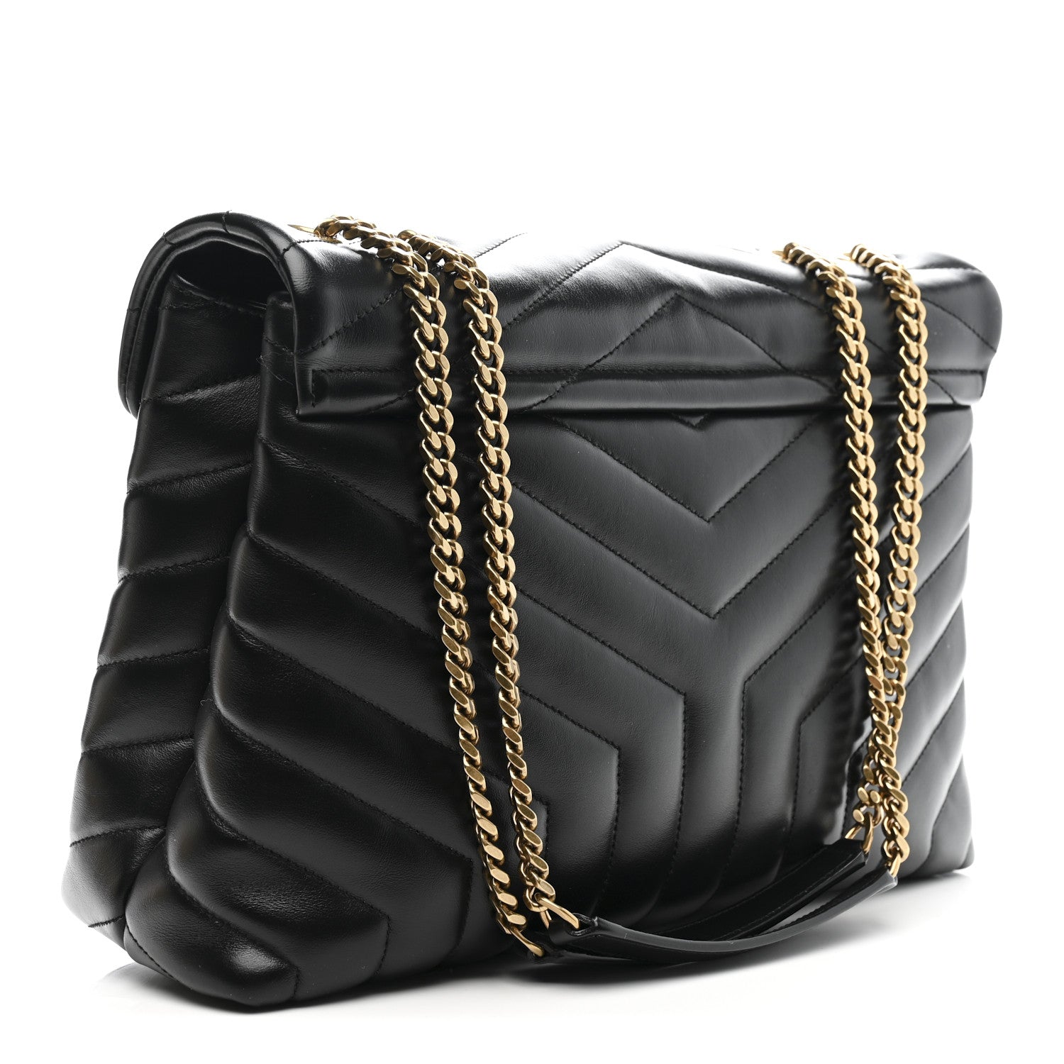 Saint Laurent Calfskin Y Quilted Monogram Medium Loulou Chain Satchel Black 3 of 12