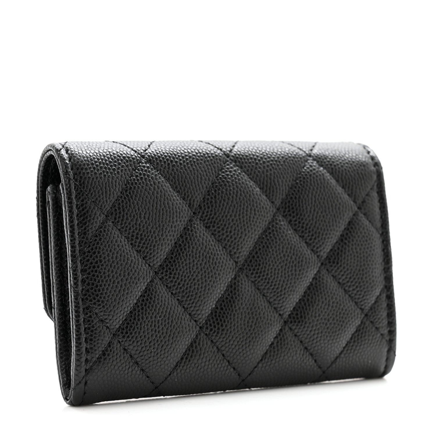 Chanel Caviar Quilted Crystal CC Flap Card Holder Black 3 of 9
