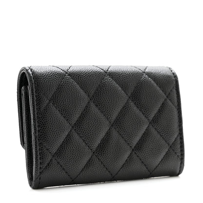 Chanel Caviar Quilted Crystal CC Flap Card Holder Black 3 of 9