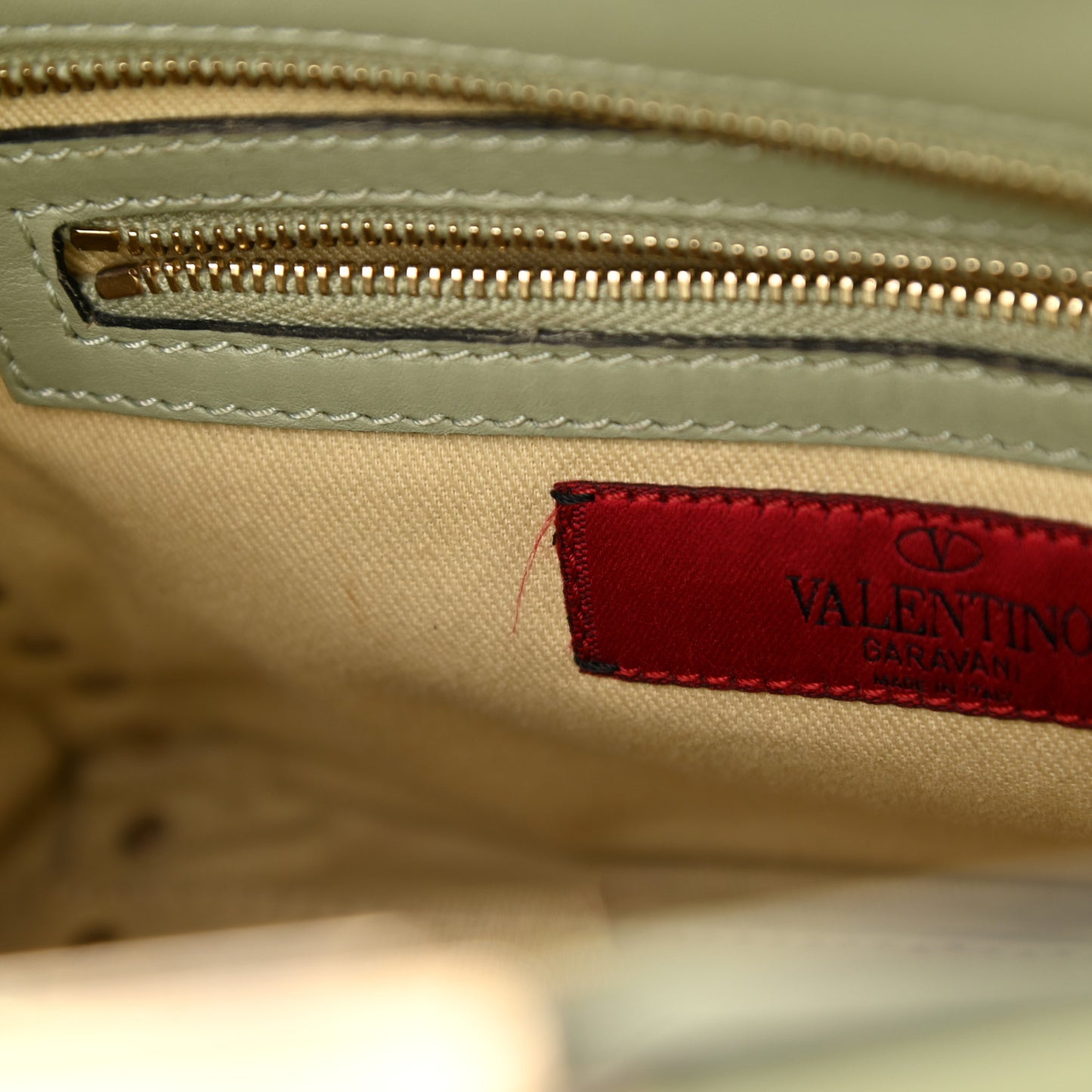 Vitello Small Rockstud Double Handle Tote Green Tea Sorbet