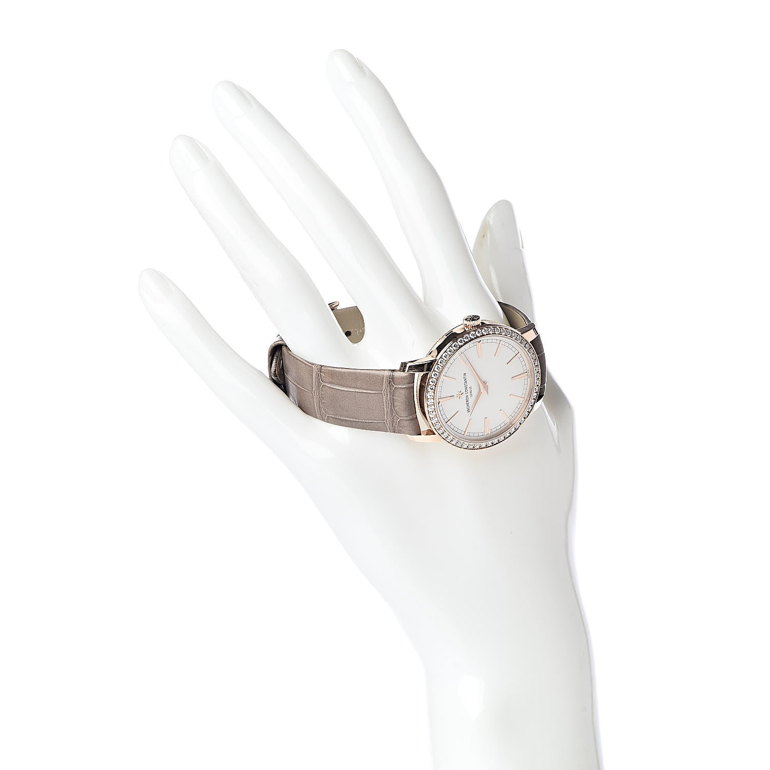 Vacheron Constantin 18K Pink Gold Alligator Diamond Bezel 33mm Patrimony Traditionnelle Manual Winding Watch 81590 2 of 10