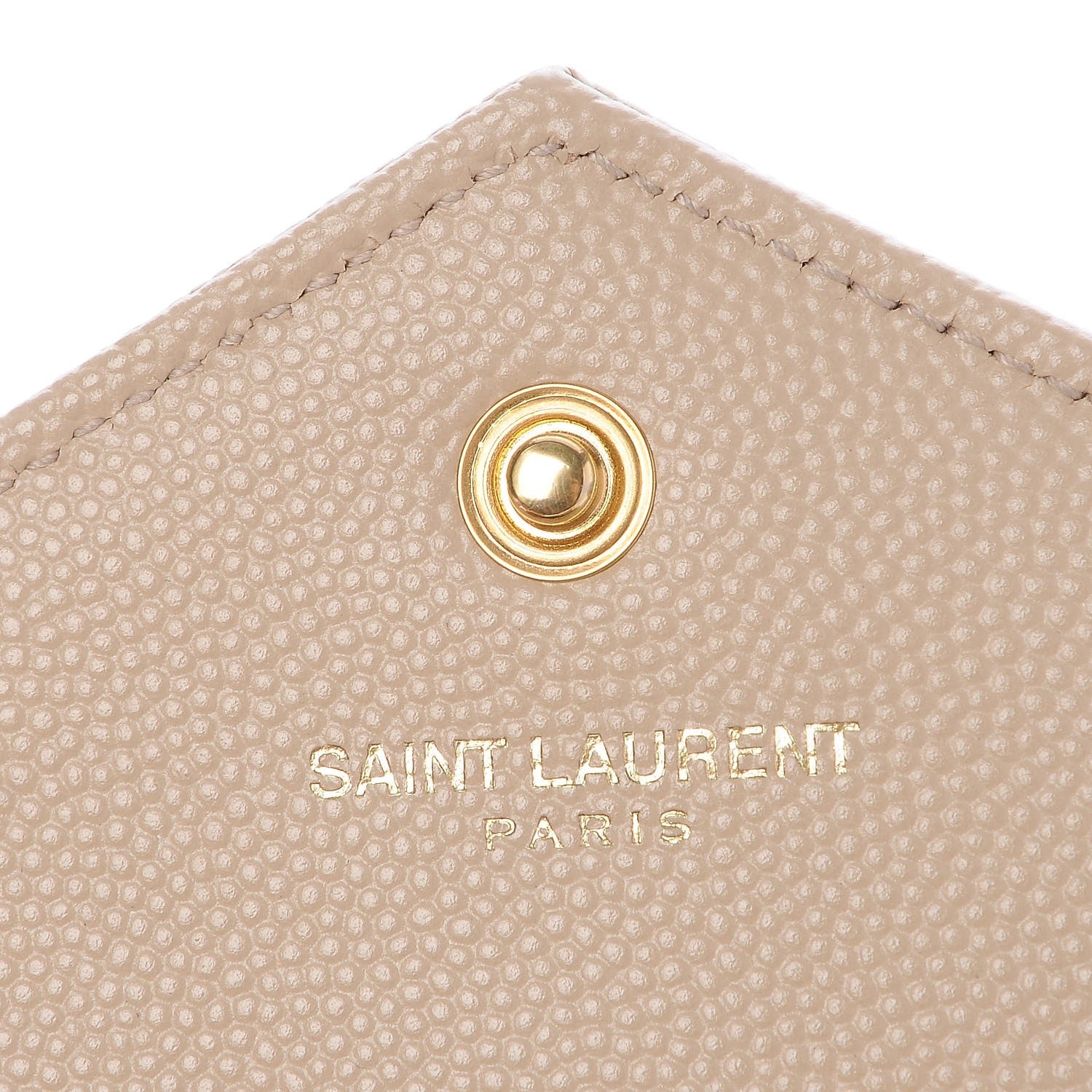 Saint Laurent Grain De Poudre Matelasse Chevron Monogram Chain Wallet Nude Powder 6 of 8