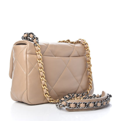 Chanel Lambskin Quilted Medium Chanel 19 Flap Dark Beige 3 of 10