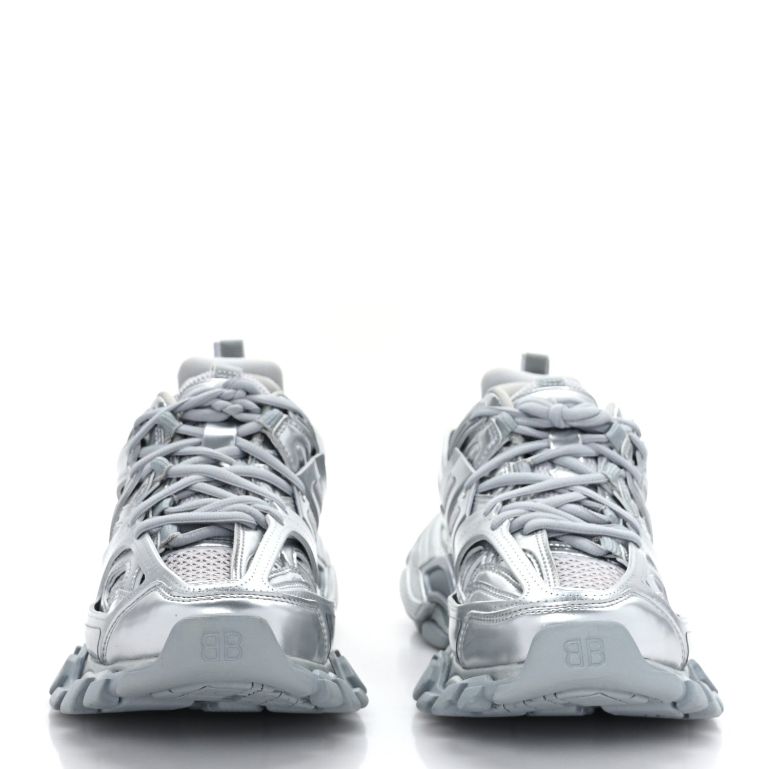Balenciaga Mesh Nylon Womens Track Sneakers 36 Silver 2 of 7