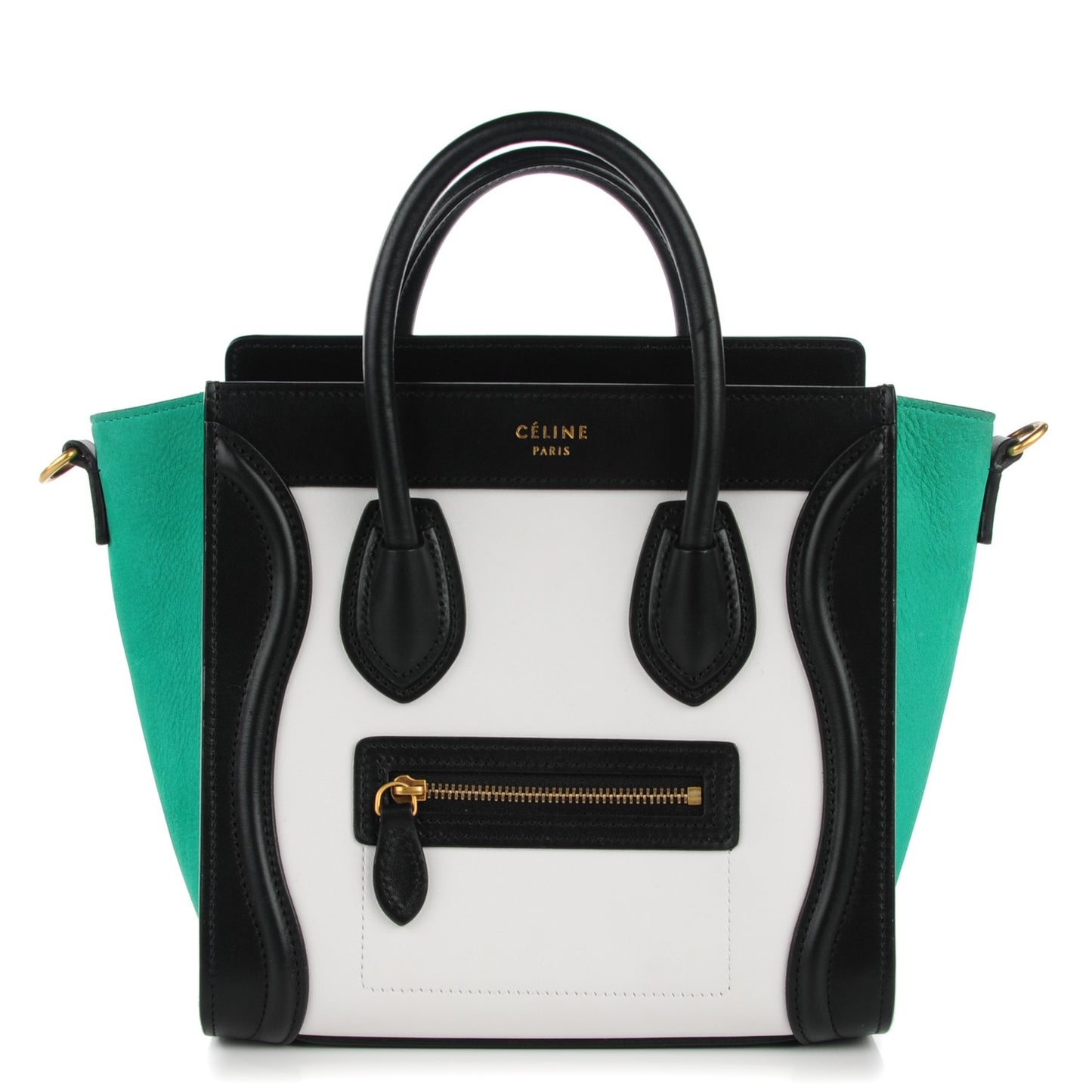 Smooth Calfskin Nubuck Nano Tri-Color Luggage Palm