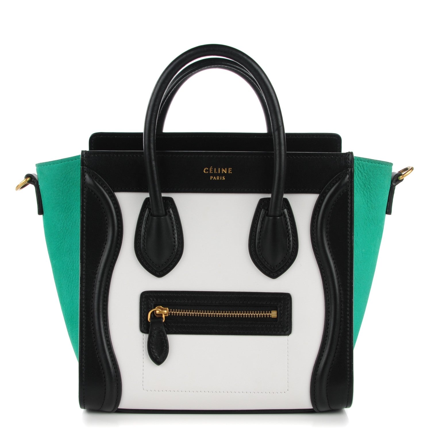 Celine Smooth Calfskin Nubuck Nano Tri-Color Luggage Palm 1 of 9