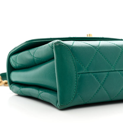 Chanel Lambskin Quilted Small Trendy Spirit Top Handle Bag Green 9 of 11