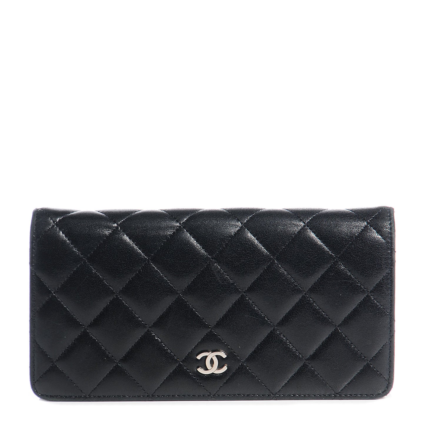 Lambskin Quilted Yen Wallet Black