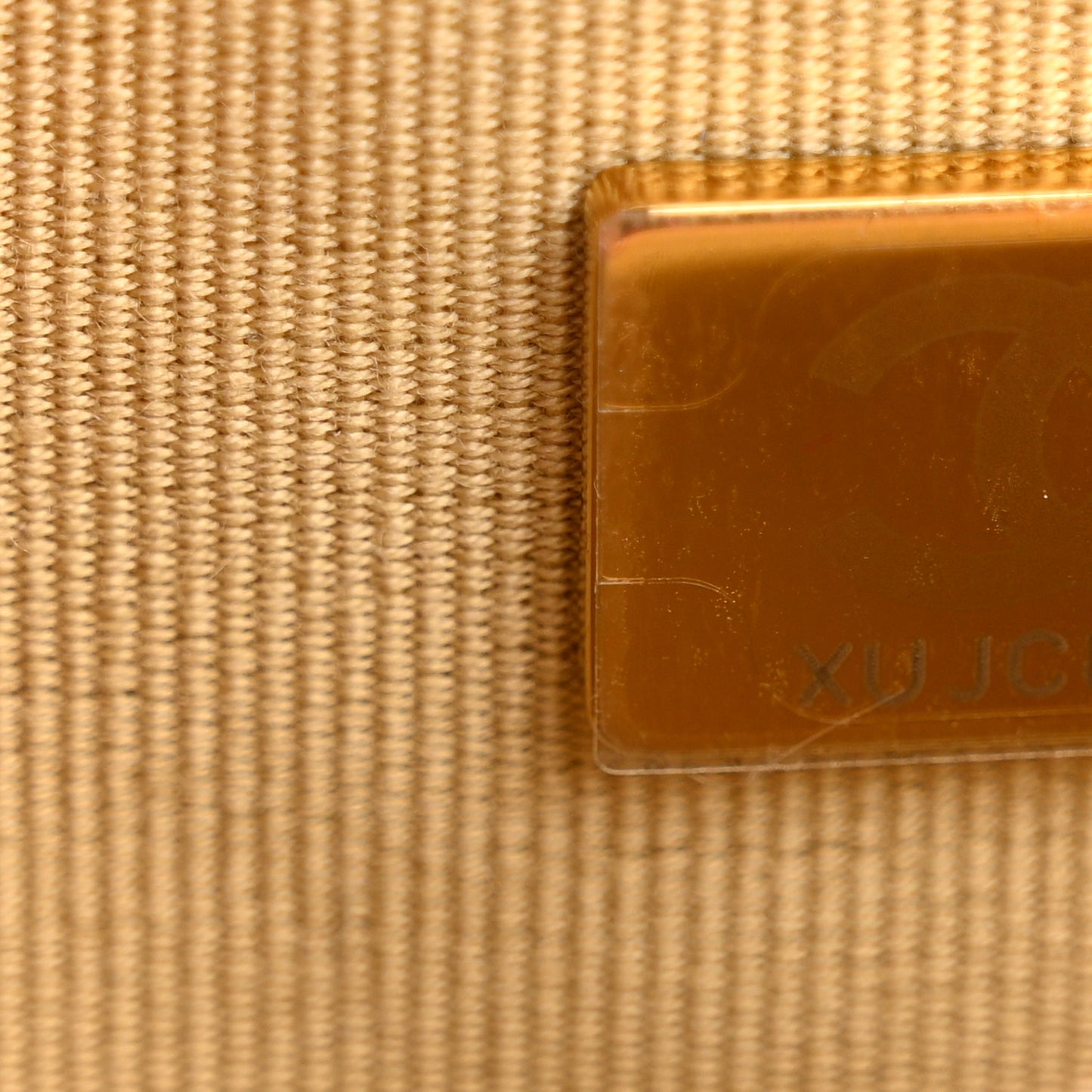 Lambskin Quilted CC Pearl Crush Wallet on Chain WOC Light Beige