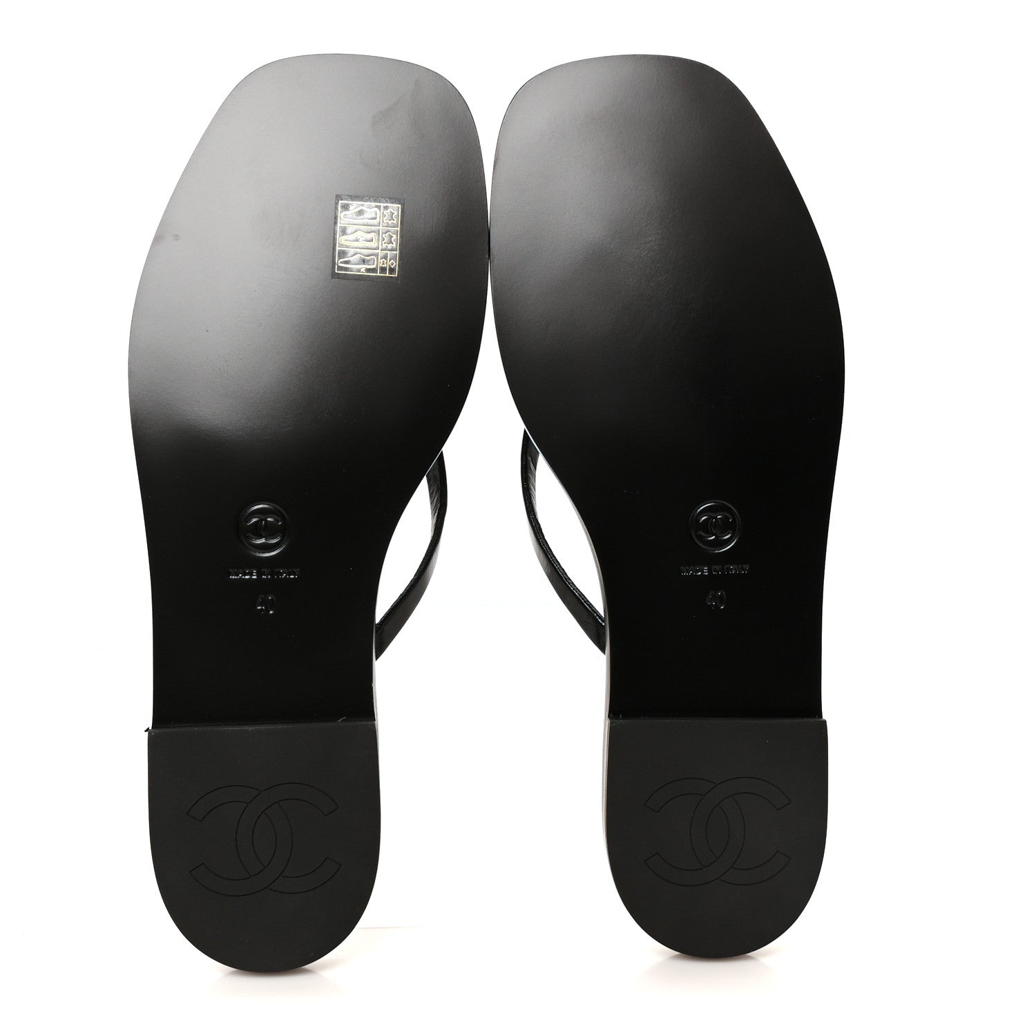 Chanel Goatskin CC Times Square Thong Sandals 40 Black 6 of 11