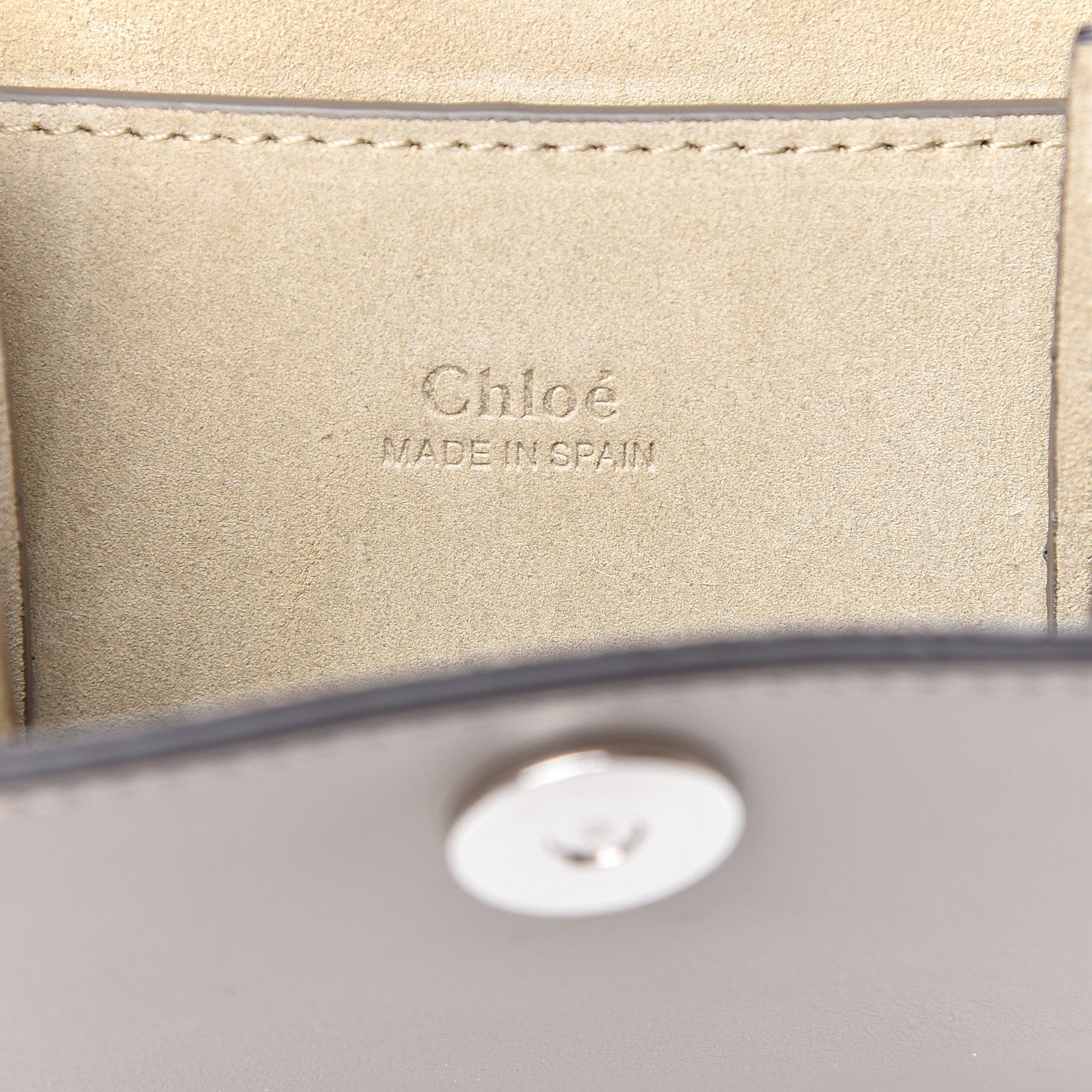 Chloe Suede Calfskin Mini Faye Bracelet Bag Motty Grey 6 of 13