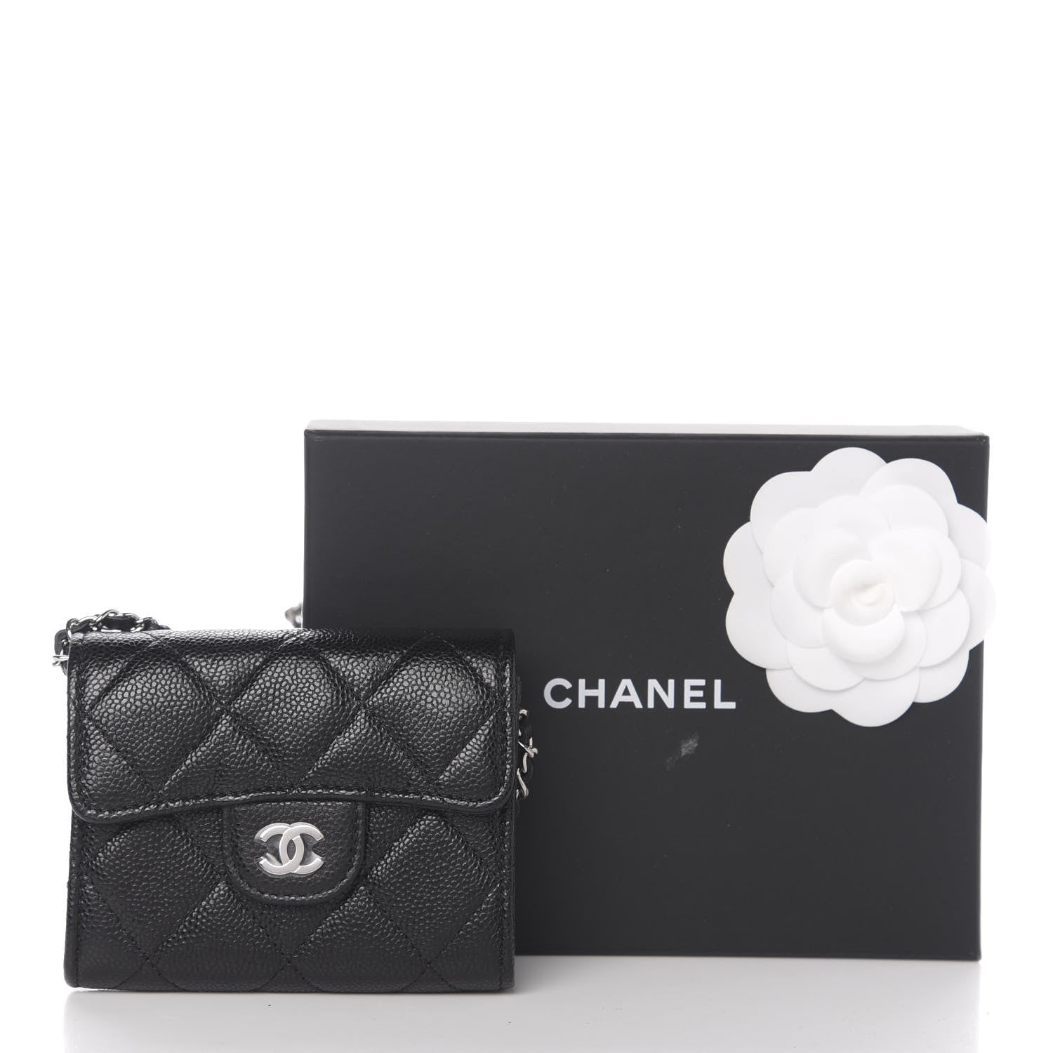 Chanel Caviar Quilted Flap Card Holder On Chain Black 11 of 11
