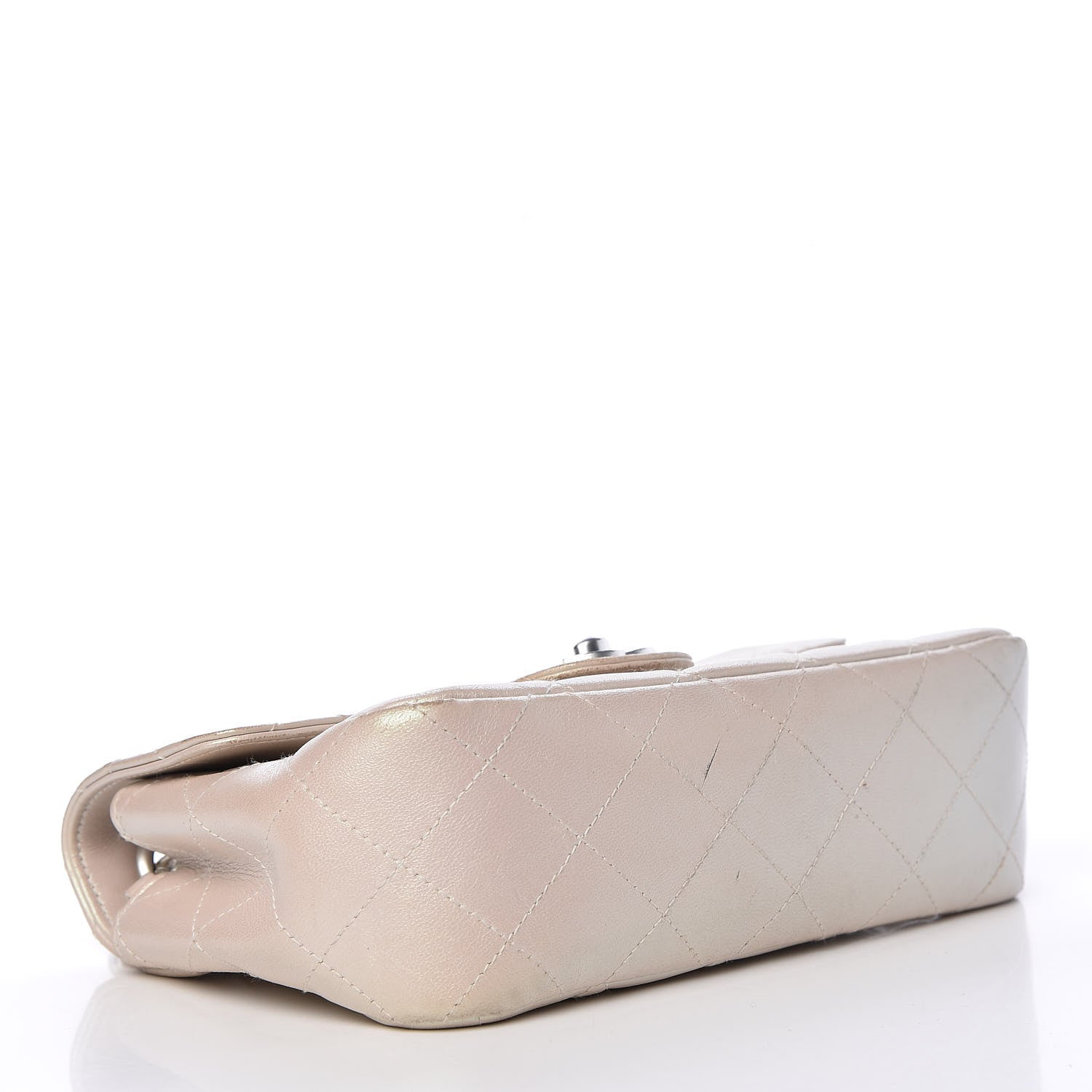 Chanel Metallic Lambskin Quilted Extra Mini Rectangular Flap Ivory 3 of 25
