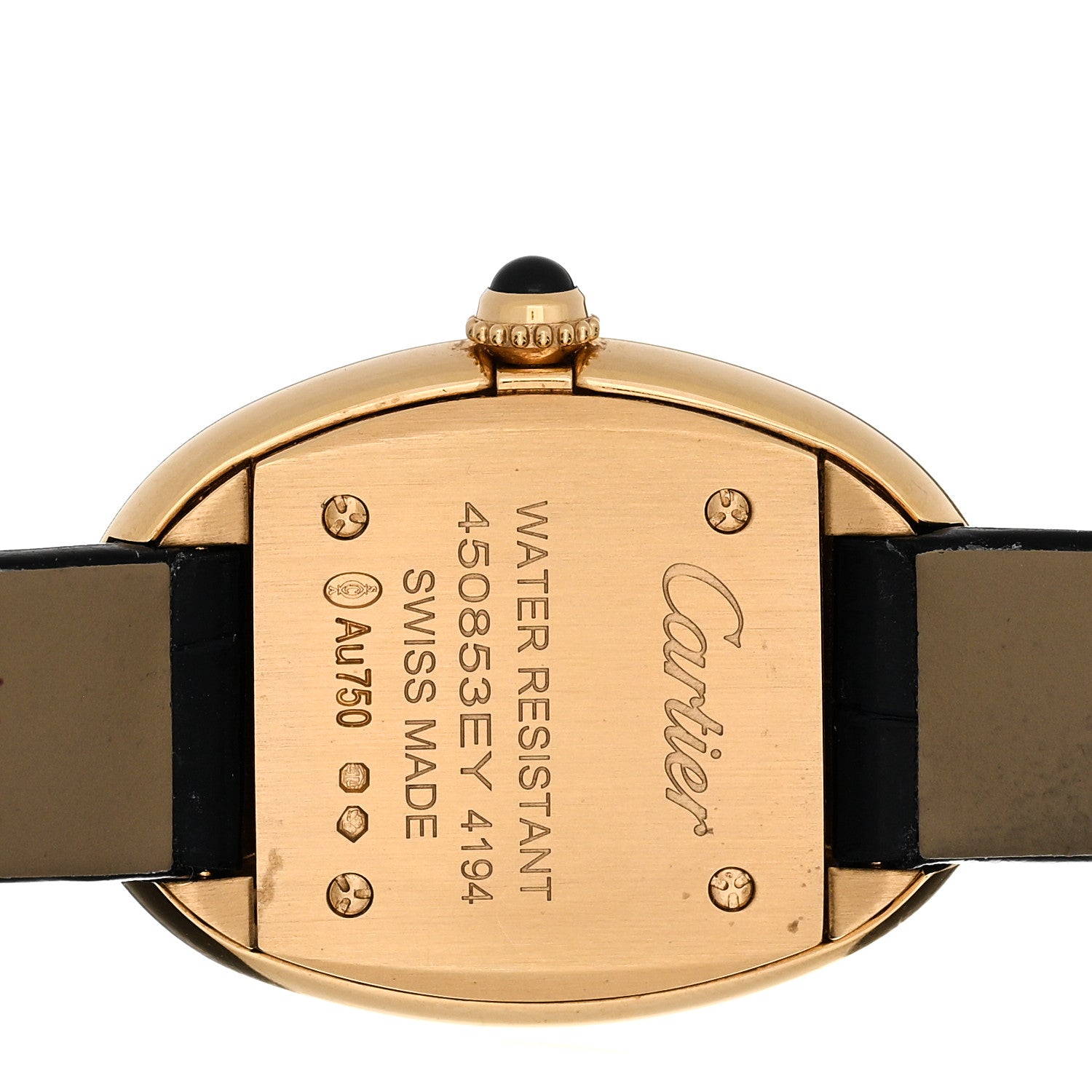 Cartier 18K Yellow Gold Alligator 22mm Baignoire Quartz Watch 4 of 5