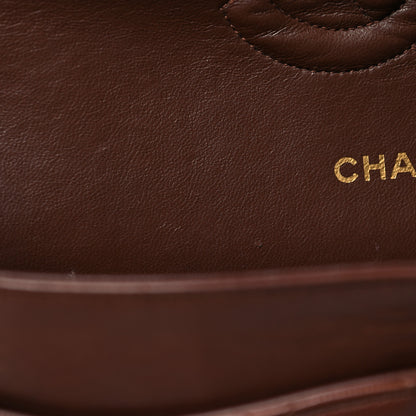 Chanel Lambskin Quilted Medium Double Flap Dark Brown 13 of 13