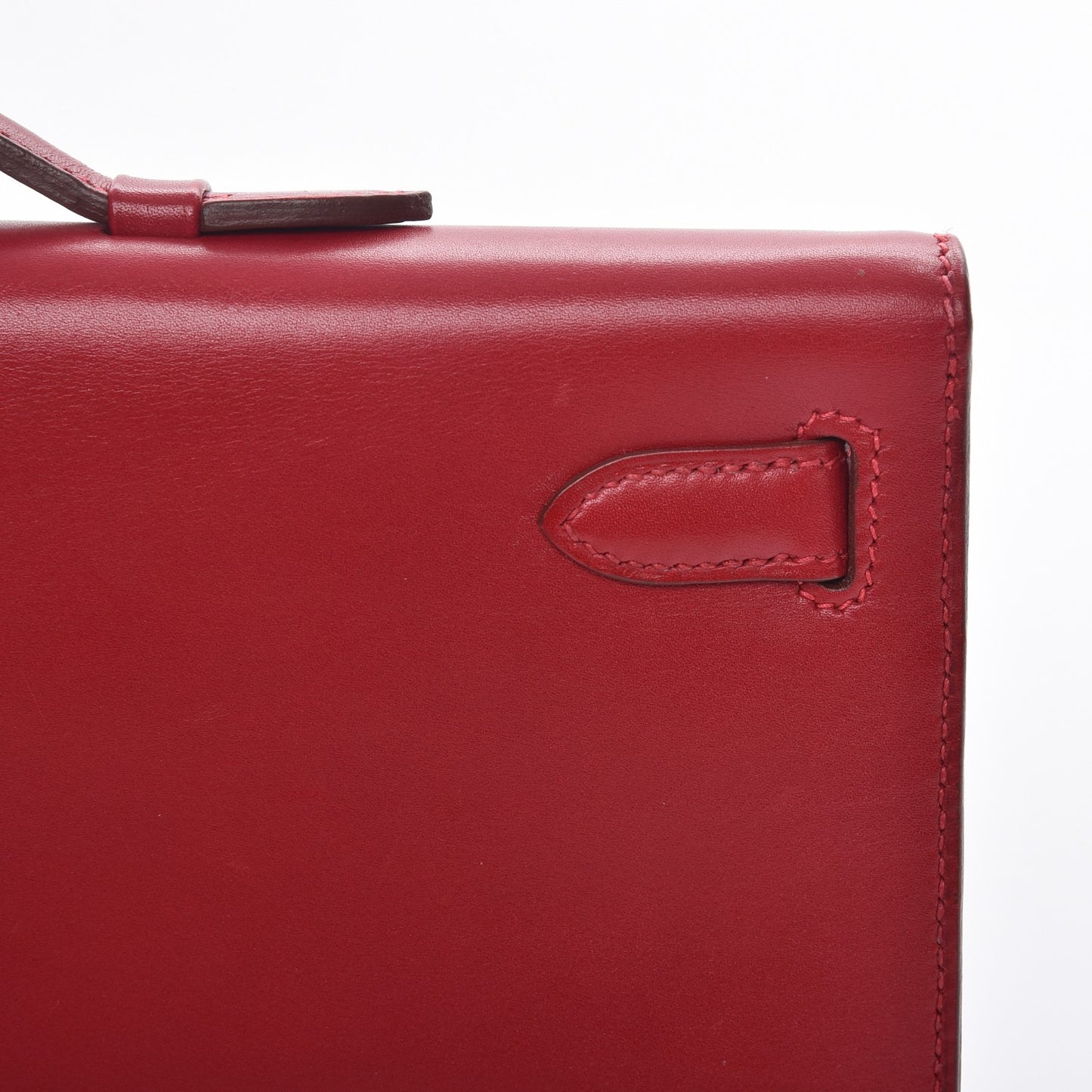 Tadelakt Kelly Cut Clutch Rouge Vif