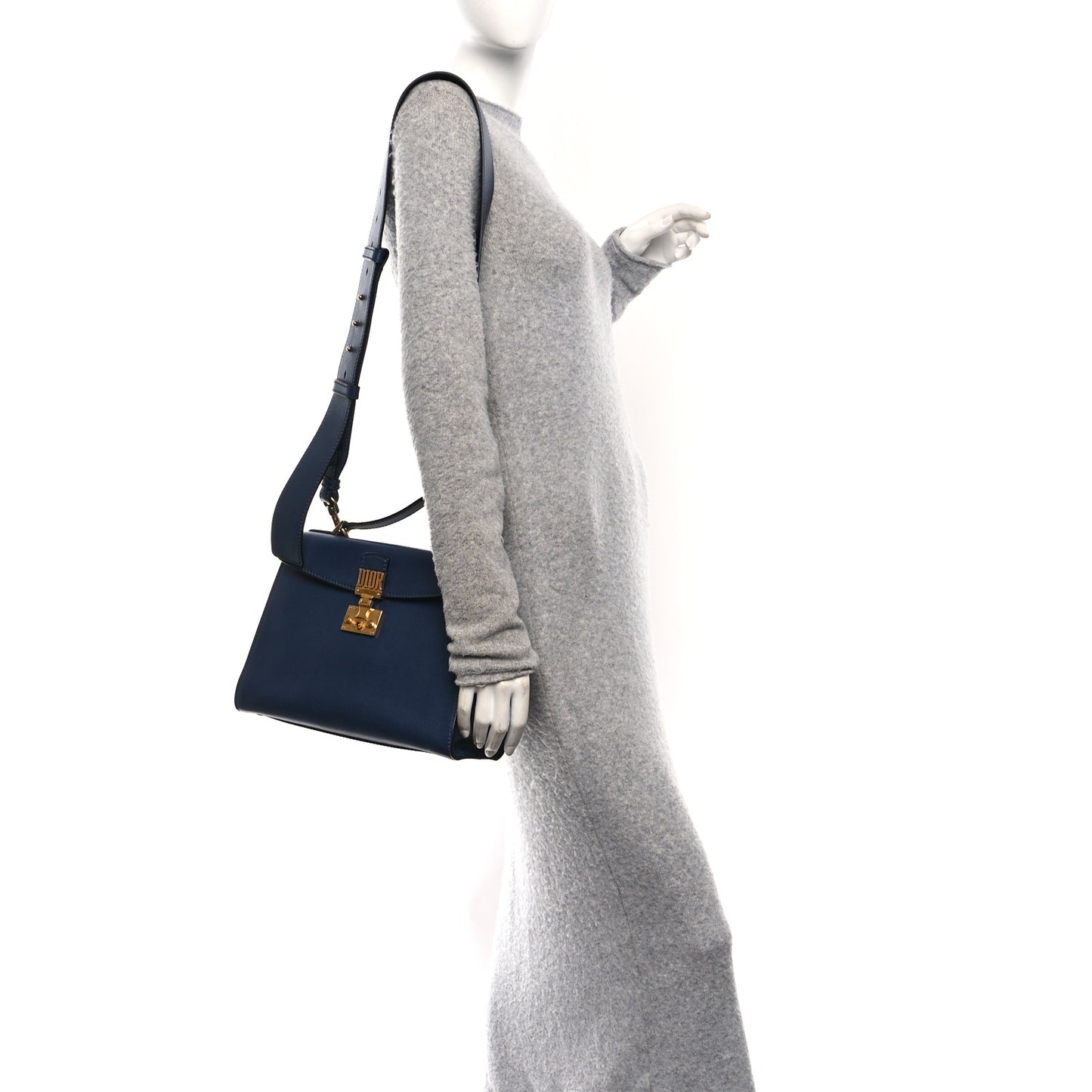Calfskin Dioraddict Top Handle Navy Blue