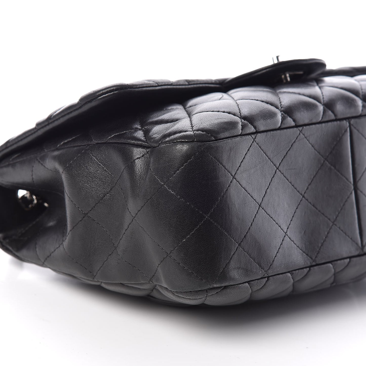 Lambskin Quilted Jumbo Single Flap Black