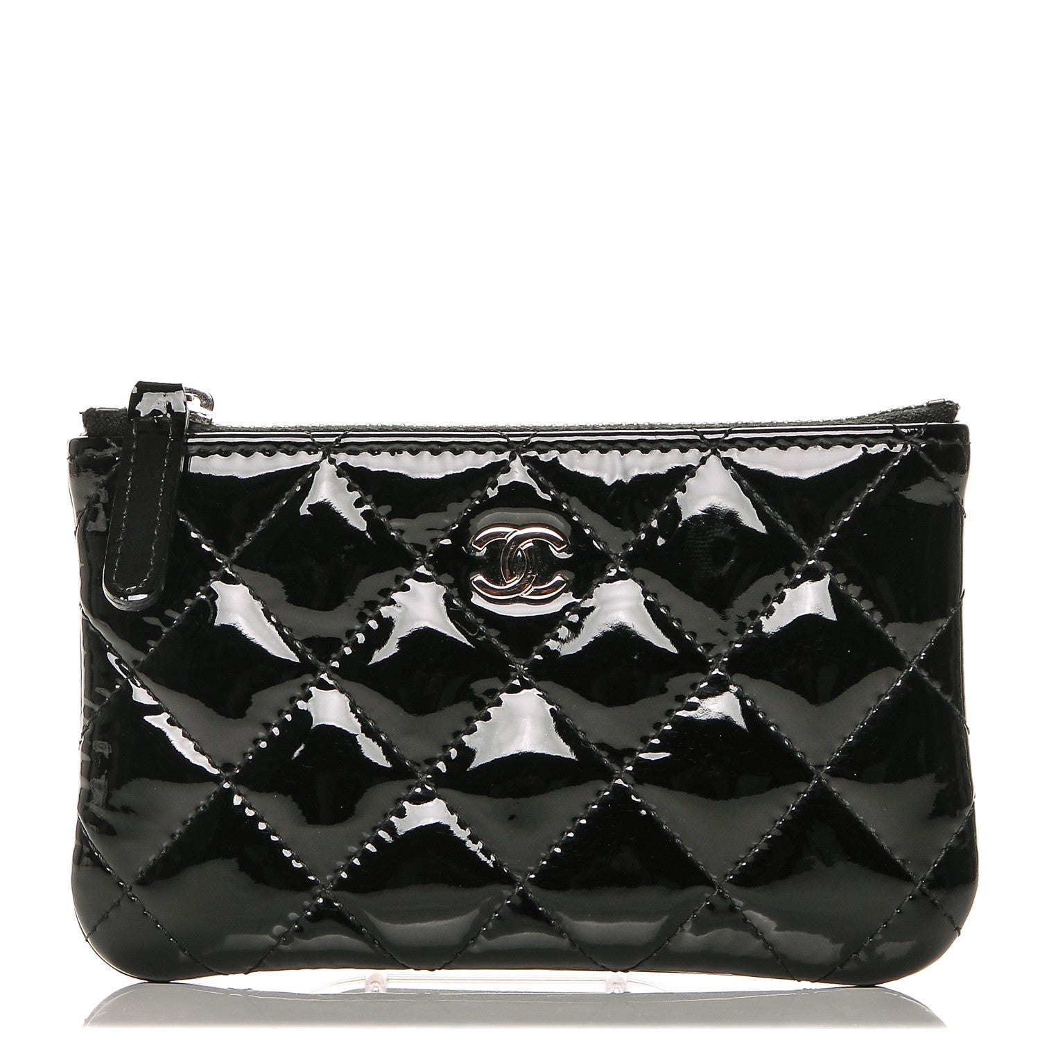 Chanel Patent Quilted Small Cosmetic Case Black 1 of 7
