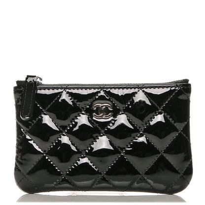 Chanel Patent Quilted Small Cosmetic Case Black 1 of 7