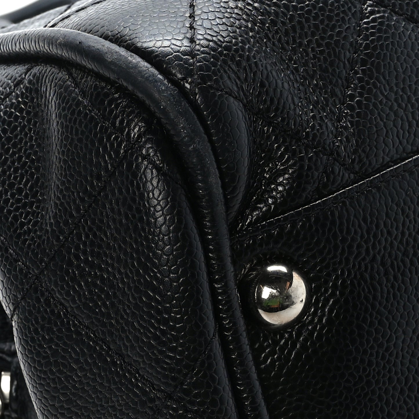 Caviar Quilted CC Timeless Bowler Black