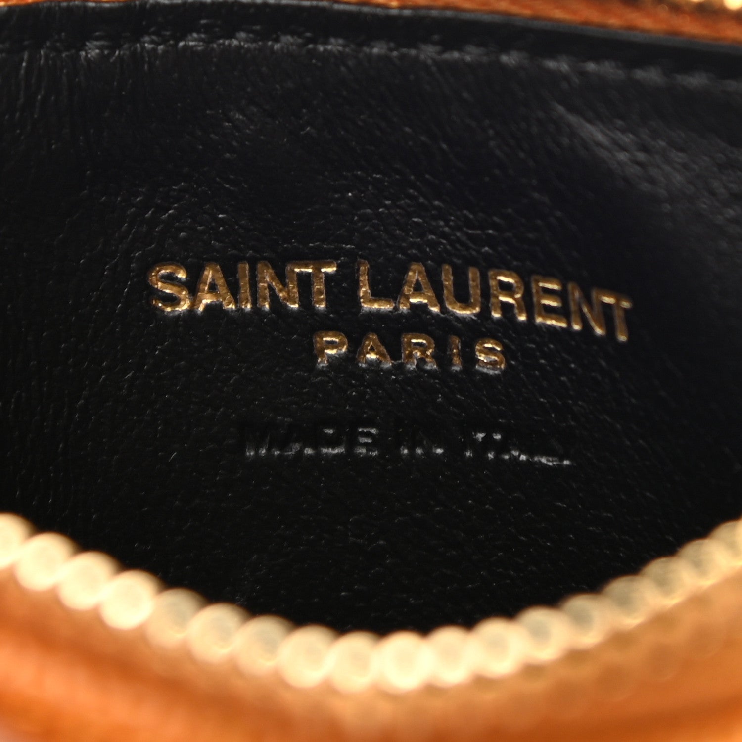 Saint Laurent Monogram Grain de Poudre 5 Fragments Zip Pouch Card Holder Orange 6 of 6
